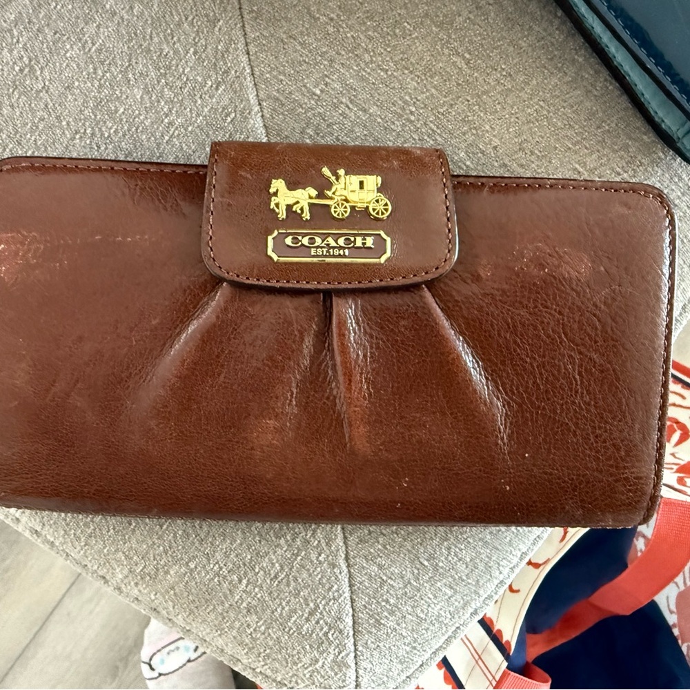 Coach Rich Brown Leather Clutch